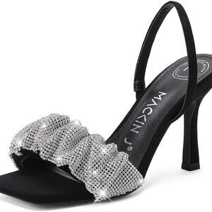 MACKIN J Women's Square Toe Sandal Slingback Slip on Heels US Size 11